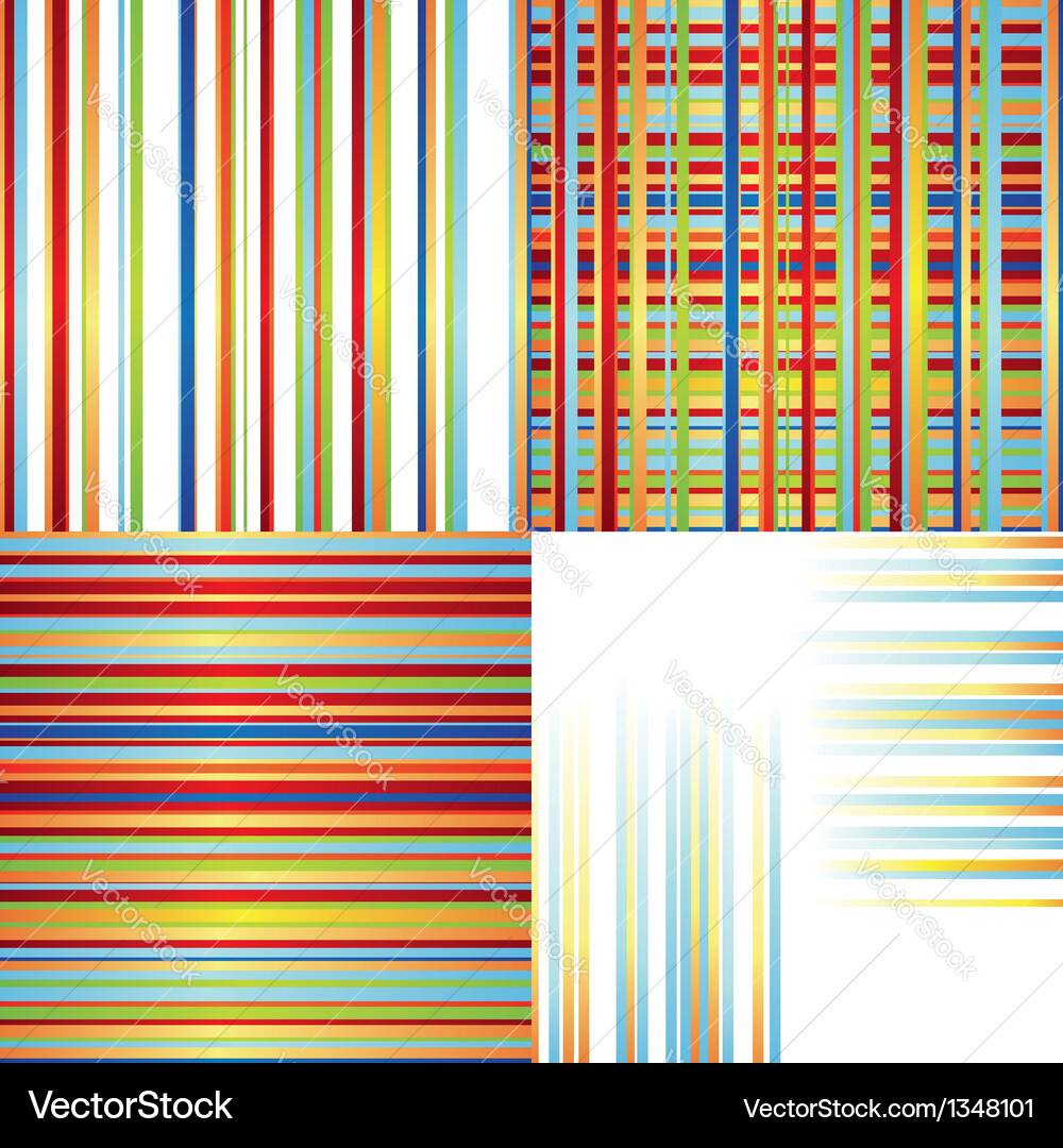 Set of patterns with color lines Vector Image