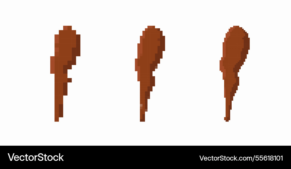 Three integer brown brush strokes with varying Vector Image