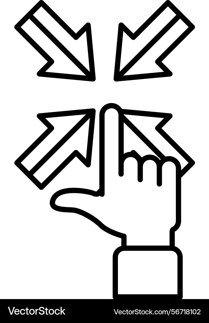 A hand pointing to the left with arrows A hand pointing to the left with arrows Vector Image