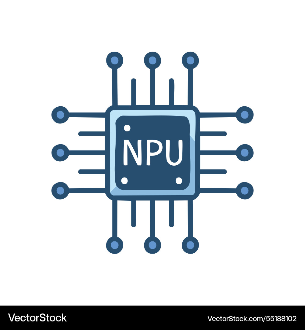 A npu neural processing unit simple Vector Image