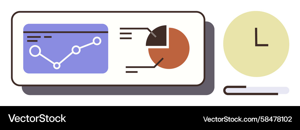 Data Analytics Dashboard with Charts Vector Image