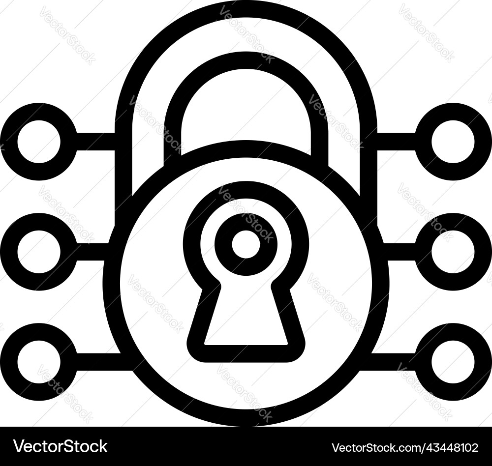 Digital padlock icon outline server system Digital padlock icon outline server system vector image