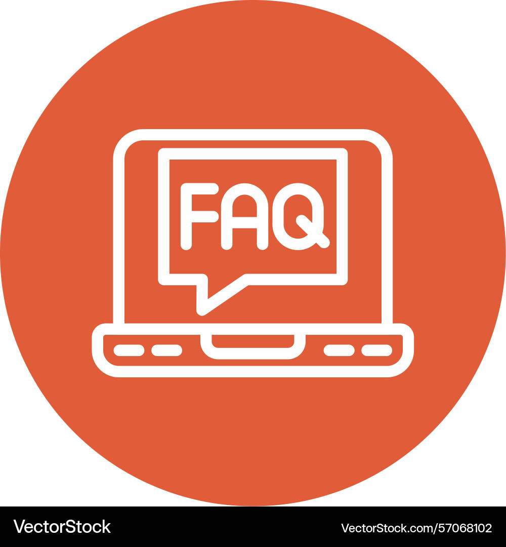 Faq line circle style icon design Vector Image