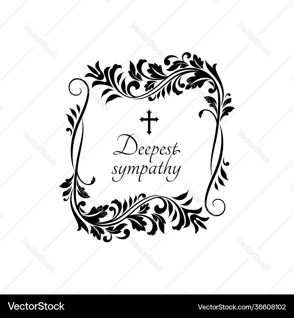 Floral ornament on gravestone deepest sympathy Floral ornament on gravestone deepest sympathy vector image