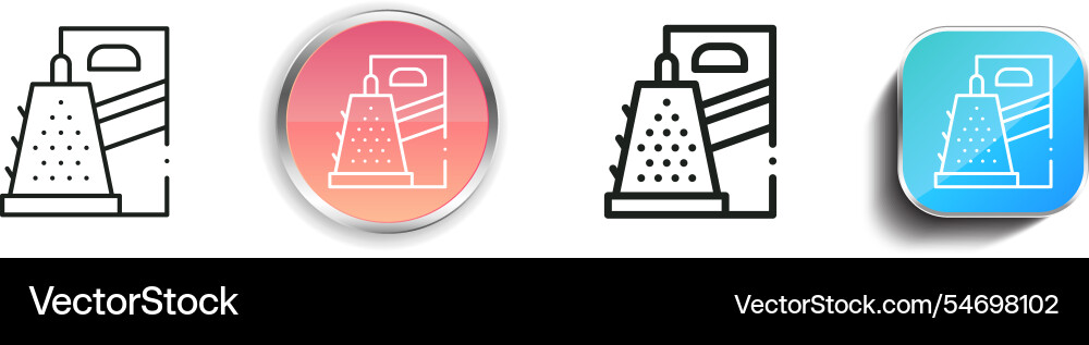 Grater icon thin linear regular and button style Grater icon thin linear regular and button style Vector Image