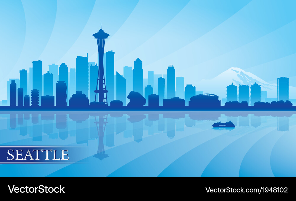 Seattle Skyline Silhouette vector image