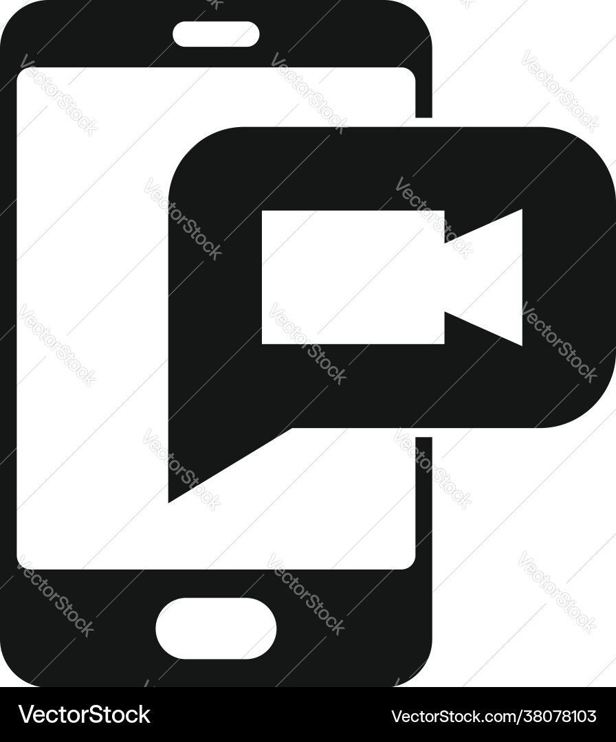 App video call icon simple style App video call icon simple style vector image