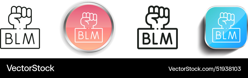 Blm icon thin linear regular and button style vector image