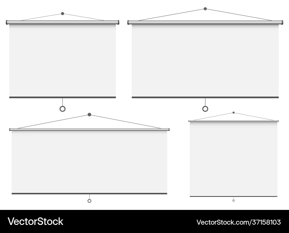 Empty projection screen design isolated on white Empty projection screen design isolated on white Vector Image