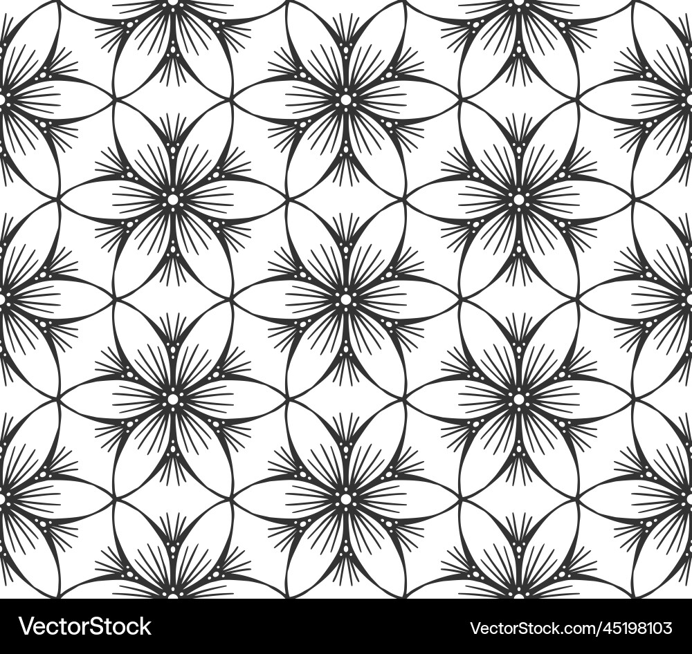 Flower endless floral fabric flat seamless pattern Flower endless floral fabric flat seamless pattern vector image
