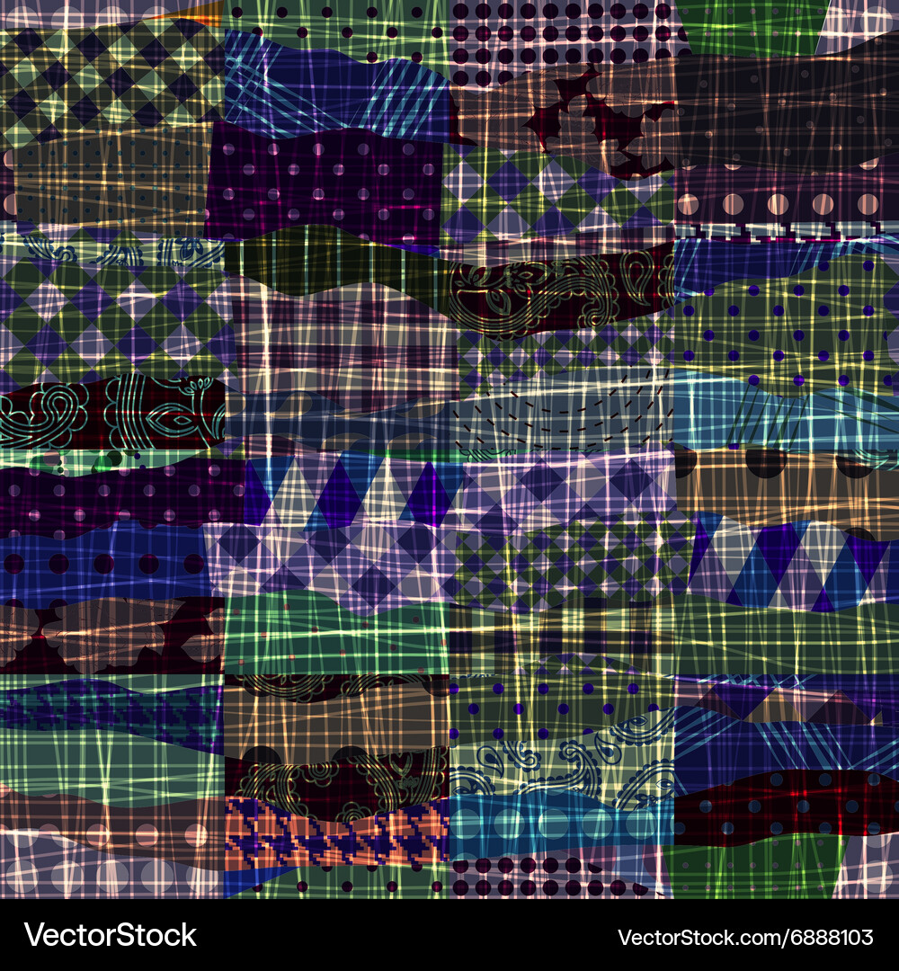Patchwork of wavy patches Vector Image