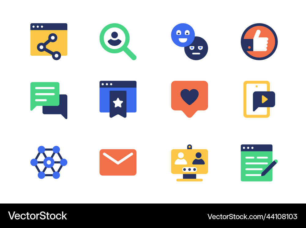 Social media concept of web icons set in simple Social media concept of web icons set in simple vector image