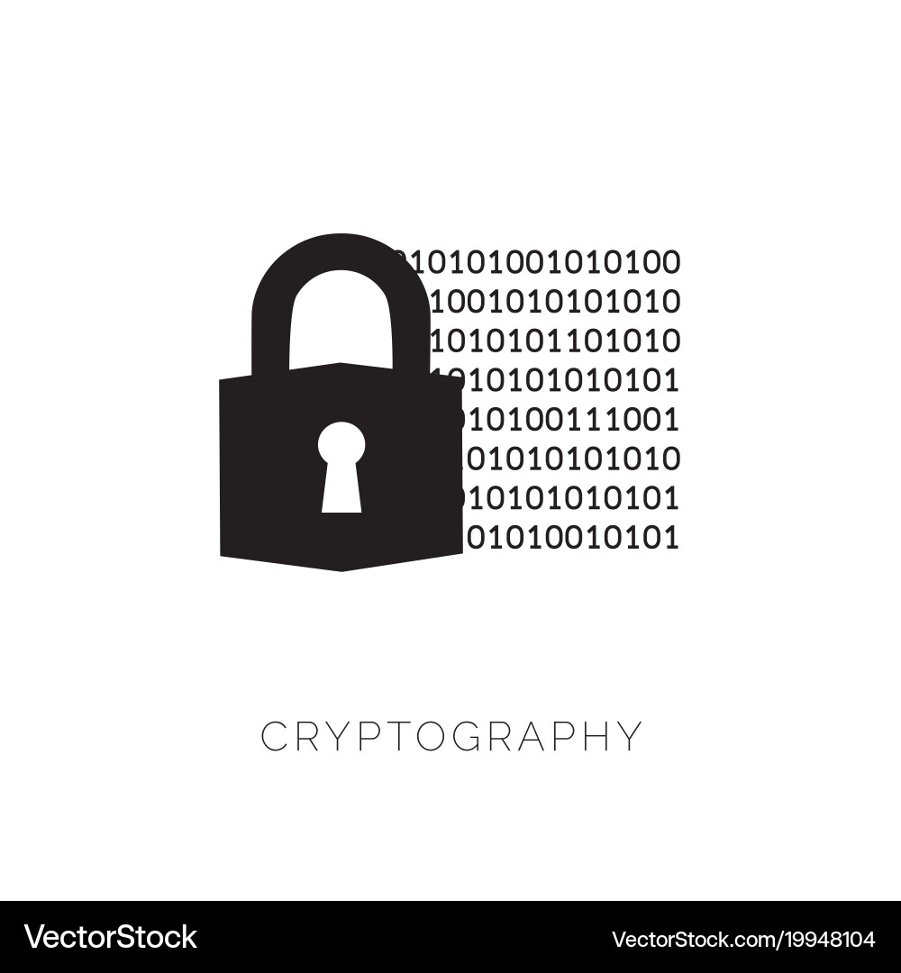 Cryptography Security Concept with Binary Code vector image