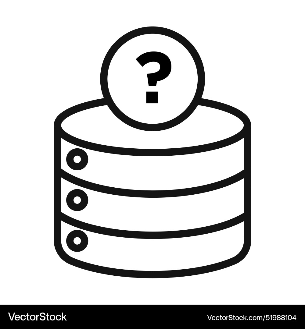 Database query icon mark in filled style vector image