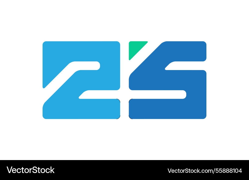 Dynamisches zs Logo modernes blaues Design mit grün Dynamisches zs Logo modernes blaues Design mit grün vektorbild