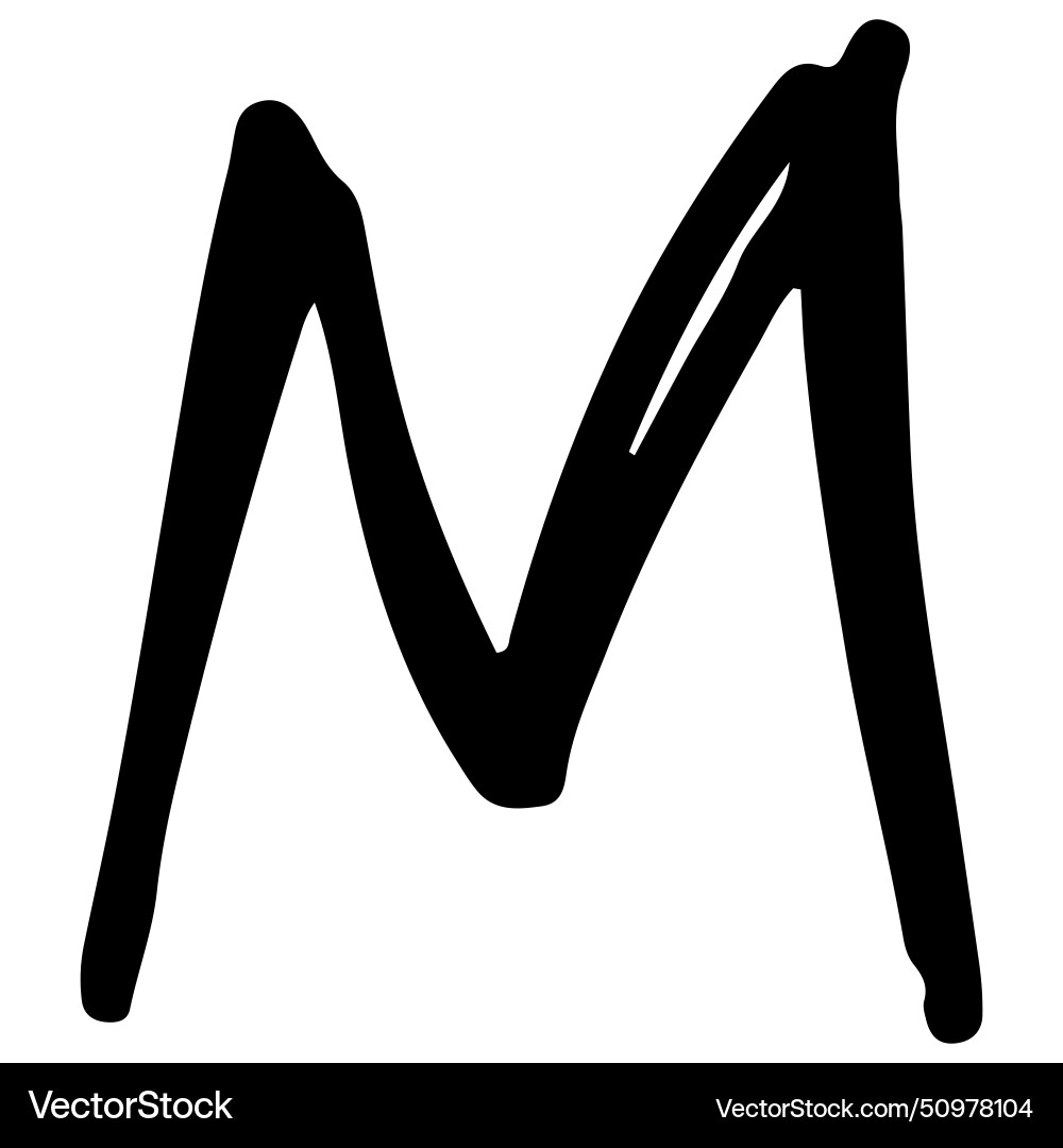 English alphabet m 3 Royalty Free Vector Image