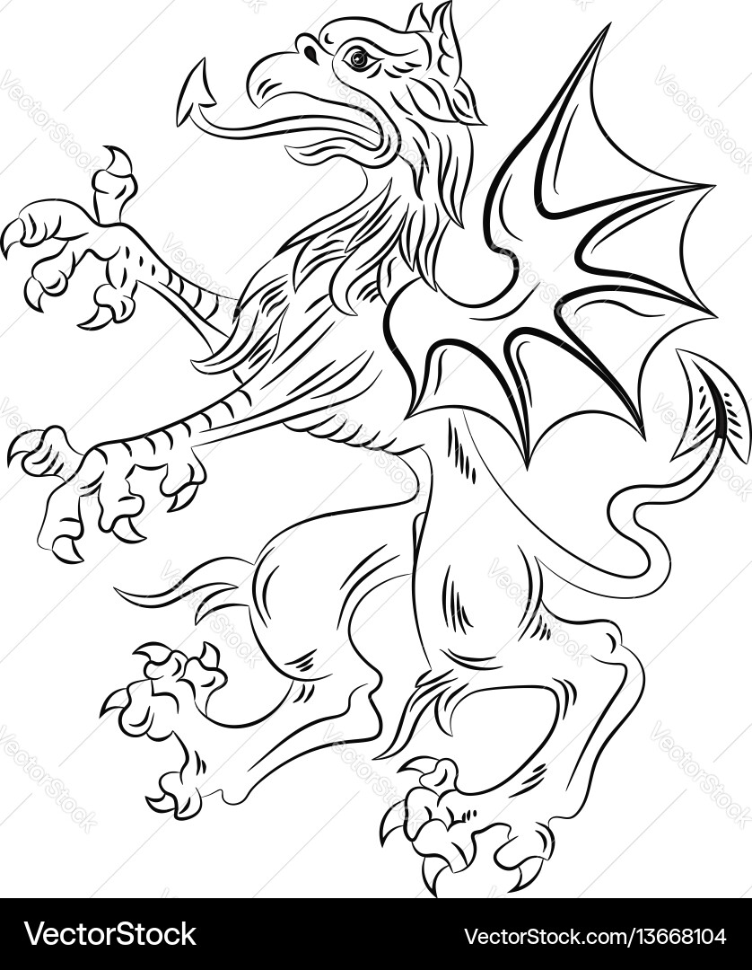 Griffin Heraldic Symbol Vector Image