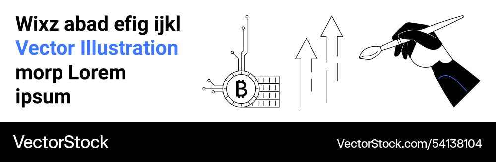 Handzeichnung Diagramm Pfeile neben Blockchain Vektorbild