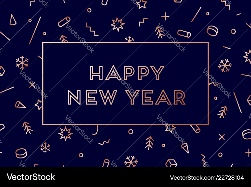 Happy new year greeting card Happy new year greeting card vector image