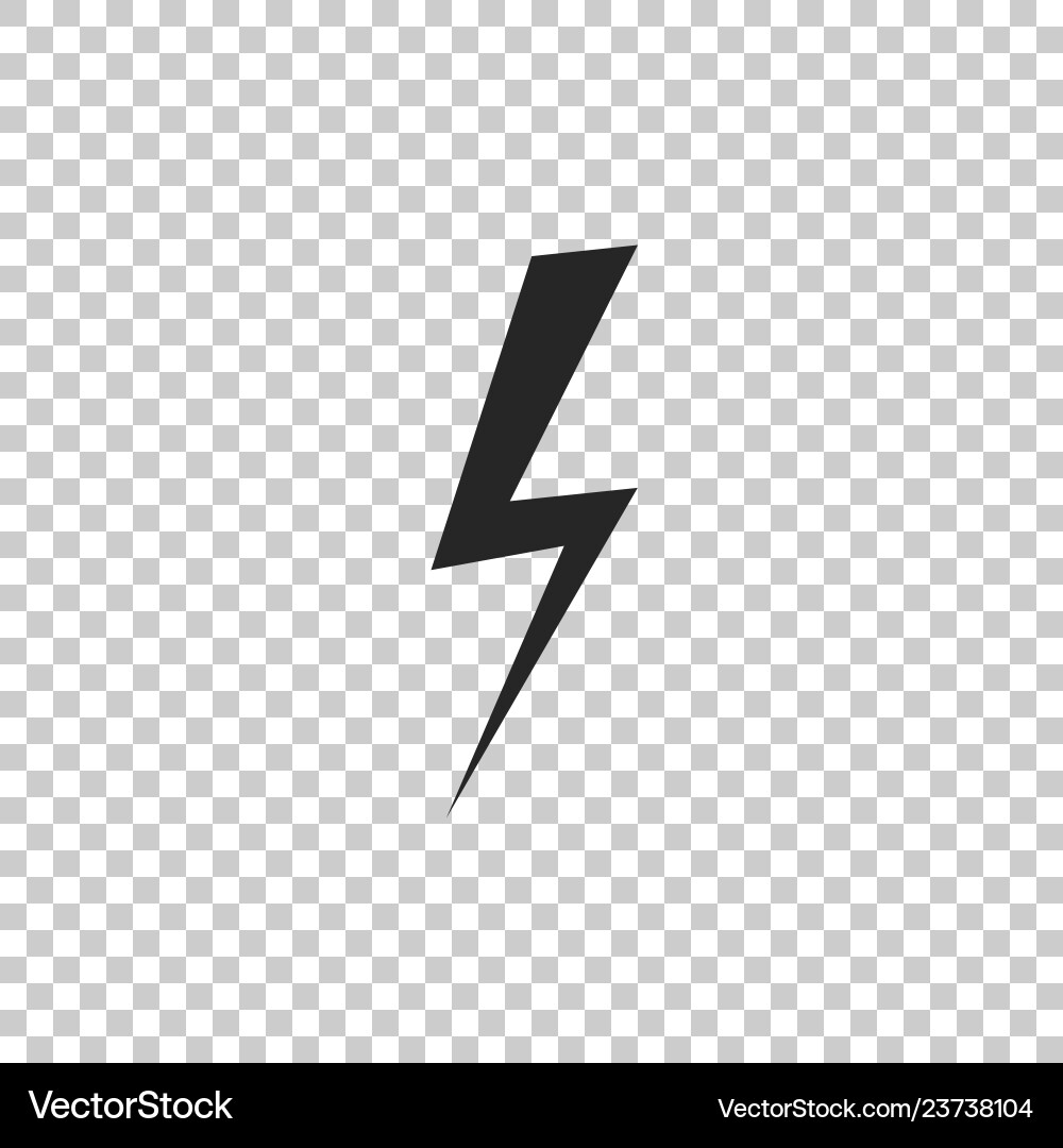 Lightning Bolt Icon - Transparent Background vector image