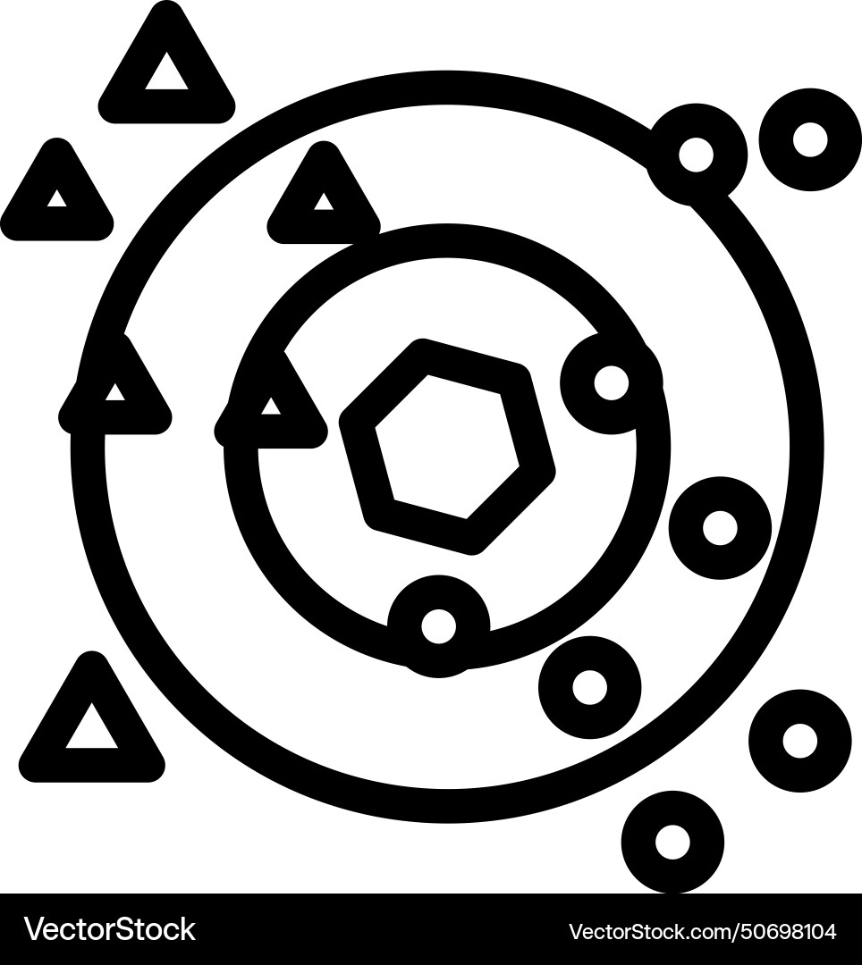 Nearest neighbors knn algorithm line icon Nearest neighbors knn algorithm line icon vector image