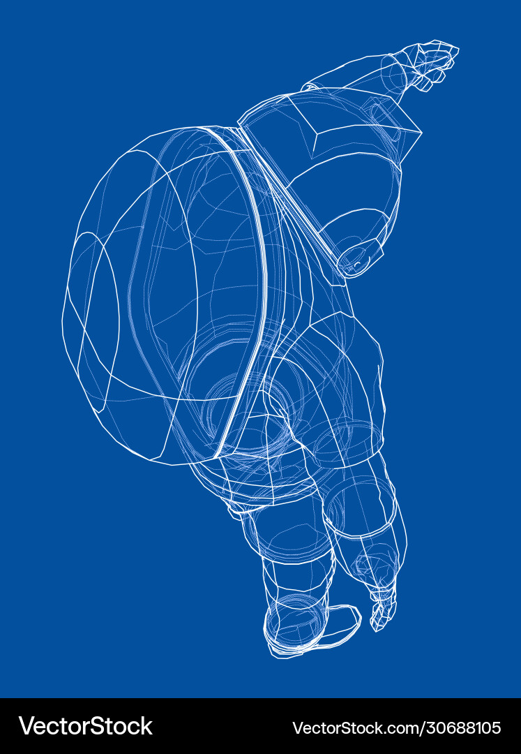 Astronaut concept rendering 3d Vector Image