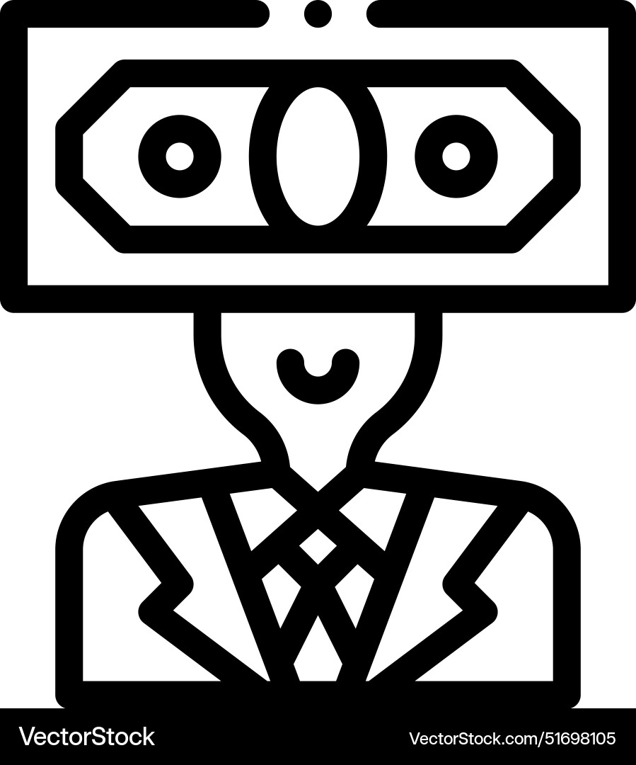 Bribery icon thin linear style design isolated Vector Image