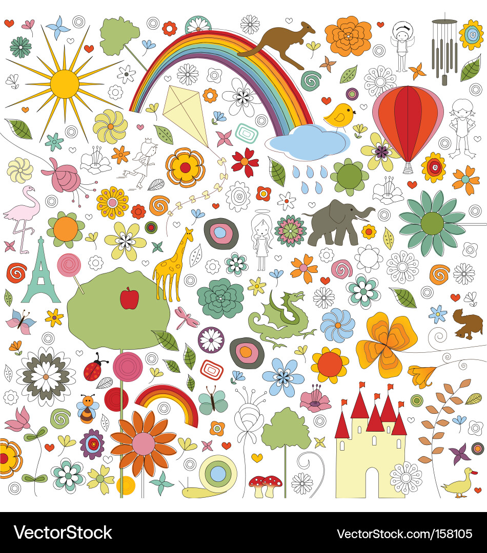 Colorful Spring Pattern vector image