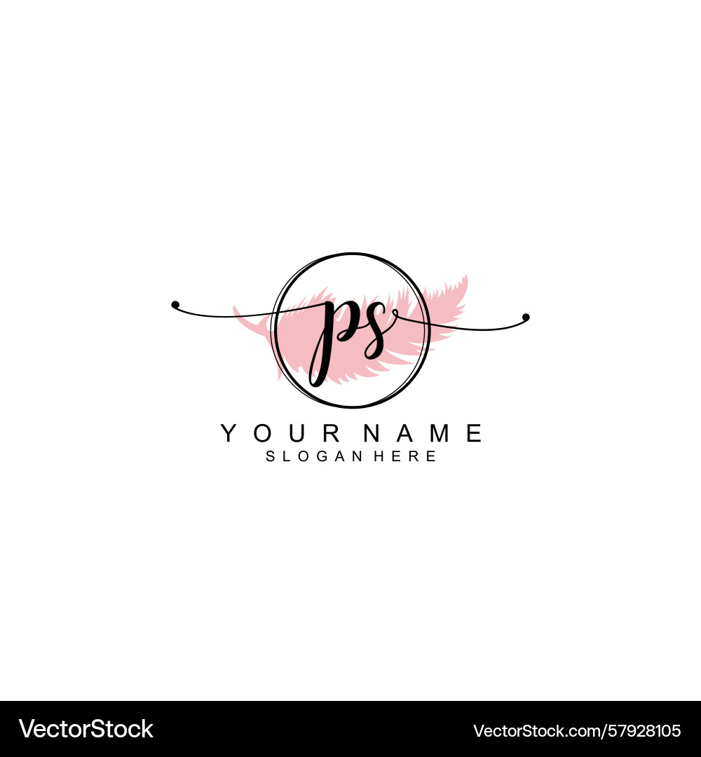 Handwriting logo concepts with initial ps Vector Image