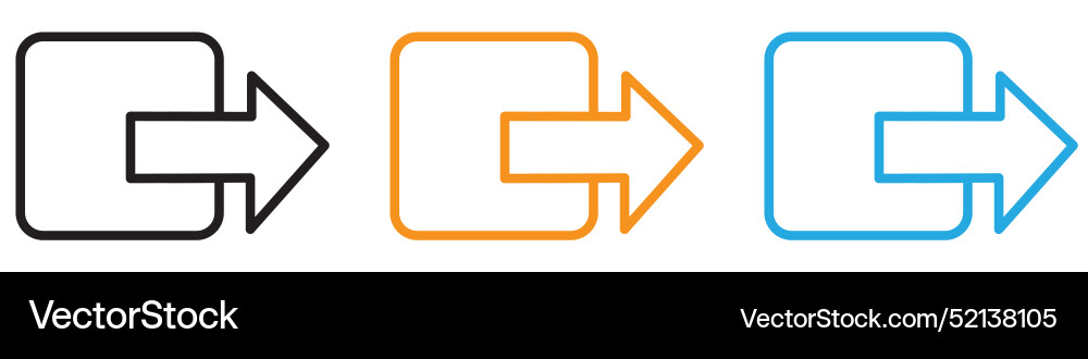 Logout exit logo set collection for web app ui Logout exit logo set collection for web app ui vector image