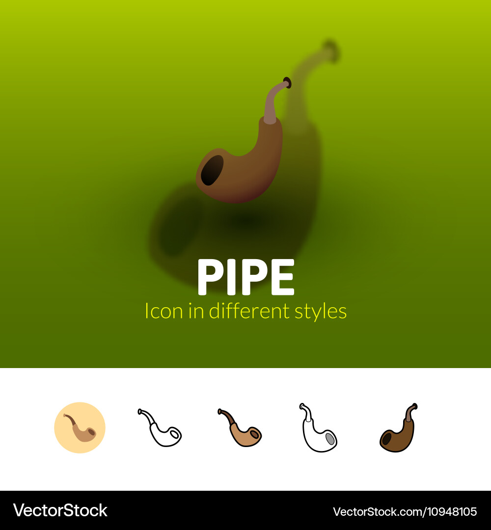 Pipe icon in different style Vector Image