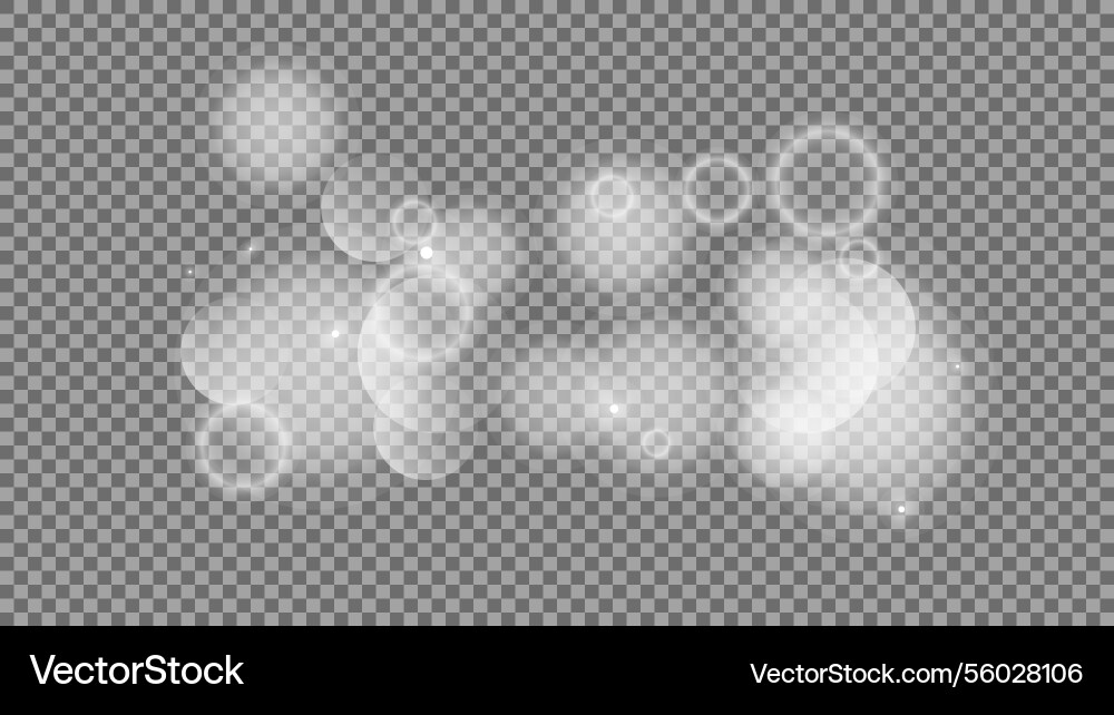 Bokeh circles on transparent background Bokeh circles on transparent background vector image