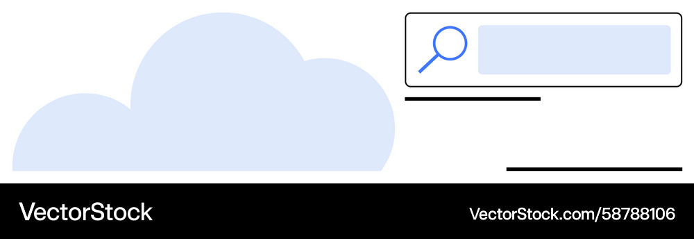Cloud storage concept with search function Cloud storage concept with search function Vector Image