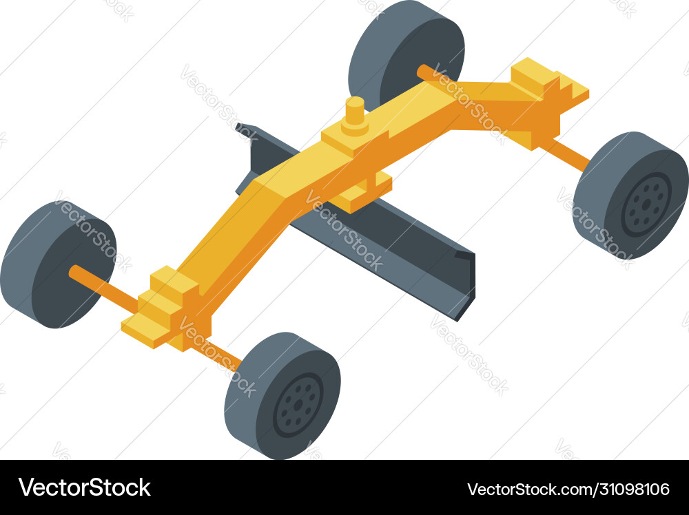 Grader machine demolition icon isometric style Grader machine demolition icon isometric style vector image