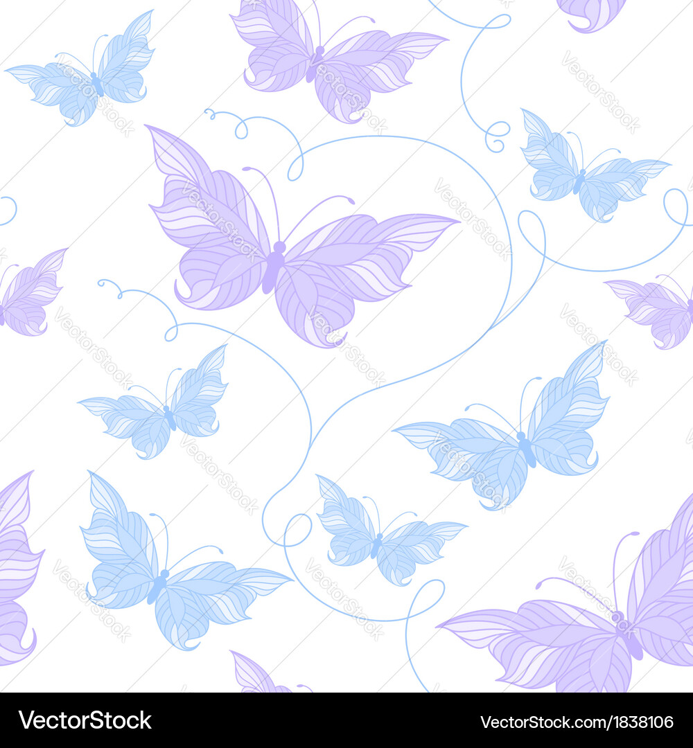 Seamless pattern with butterflies Vector Image