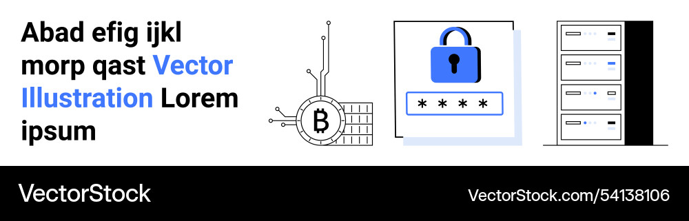 Secure bitcoin technology blockchain password Secure bitcoin technology blockchain password Vector Image
