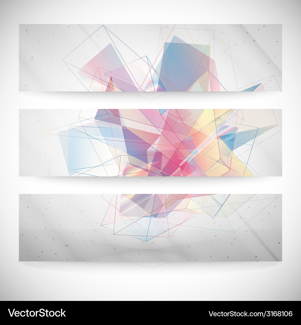 Set of abstract colored backgrounds triangle vector image