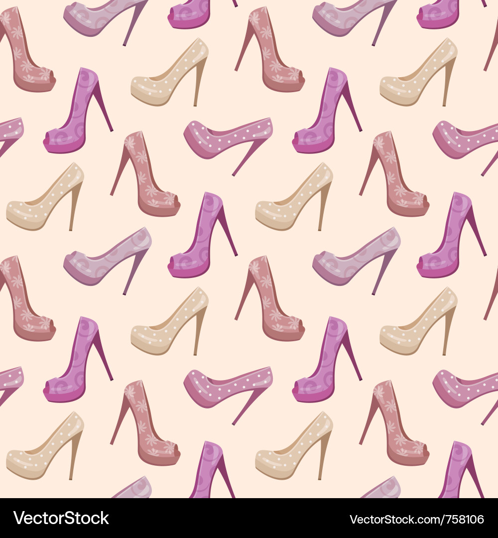 Shoe Pattern - Seamless Style Vector Image