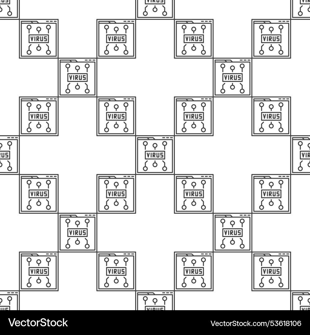 Web browser with virus outline seamless pattern Web browser with virus outline seamless pattern vector image