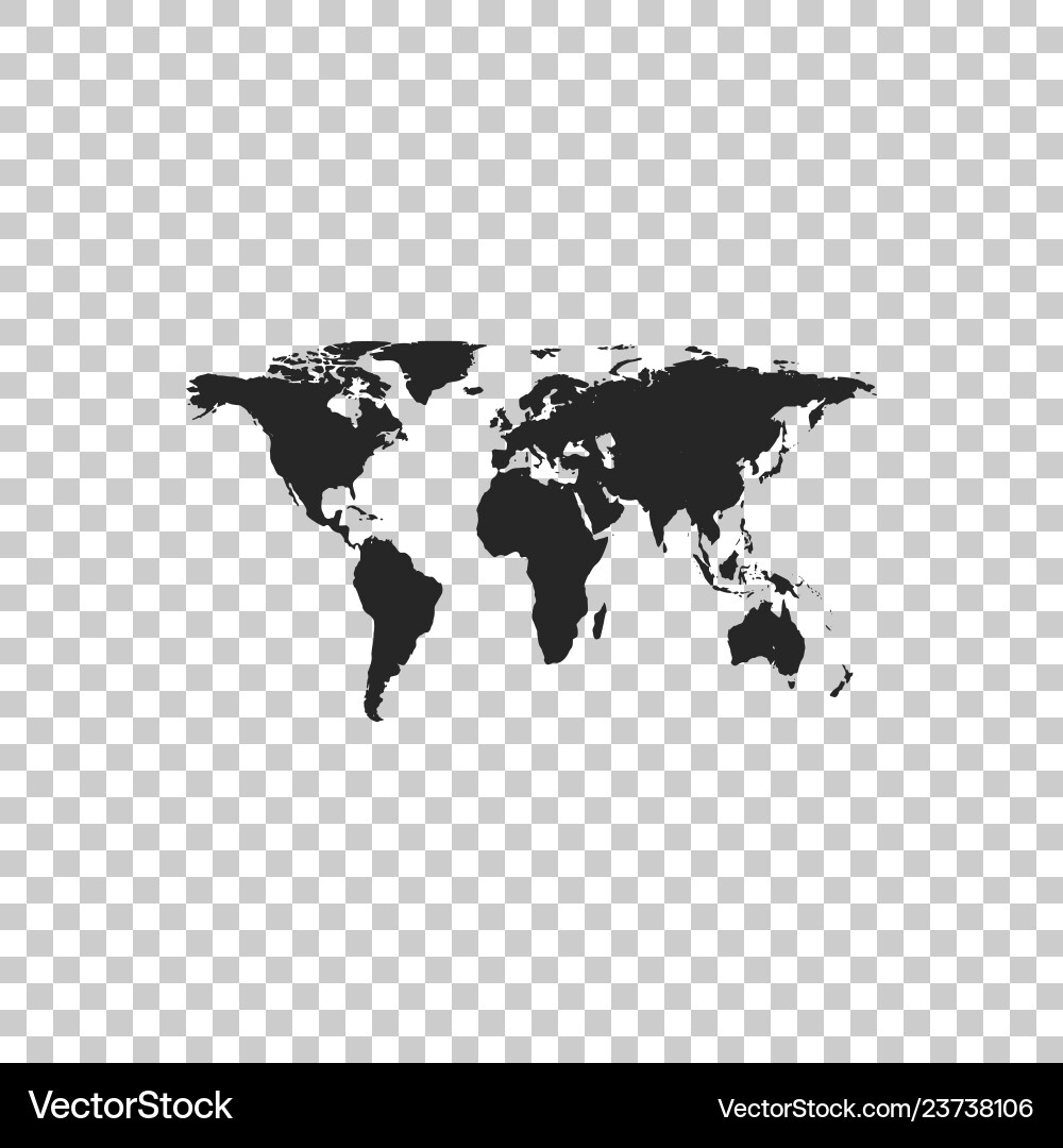 World Map Icon - Simple Royalty Free Vector Image