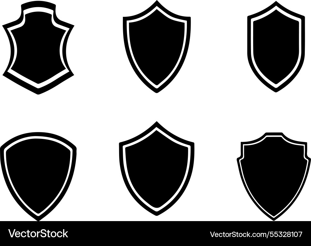 A set of different shape unique shield A set of different shape unique shield Vector Image