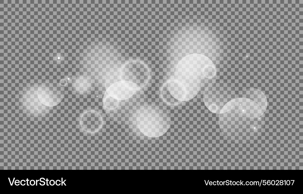 Bokeh circles on transparent background Bokeh circles on transparent background vector image