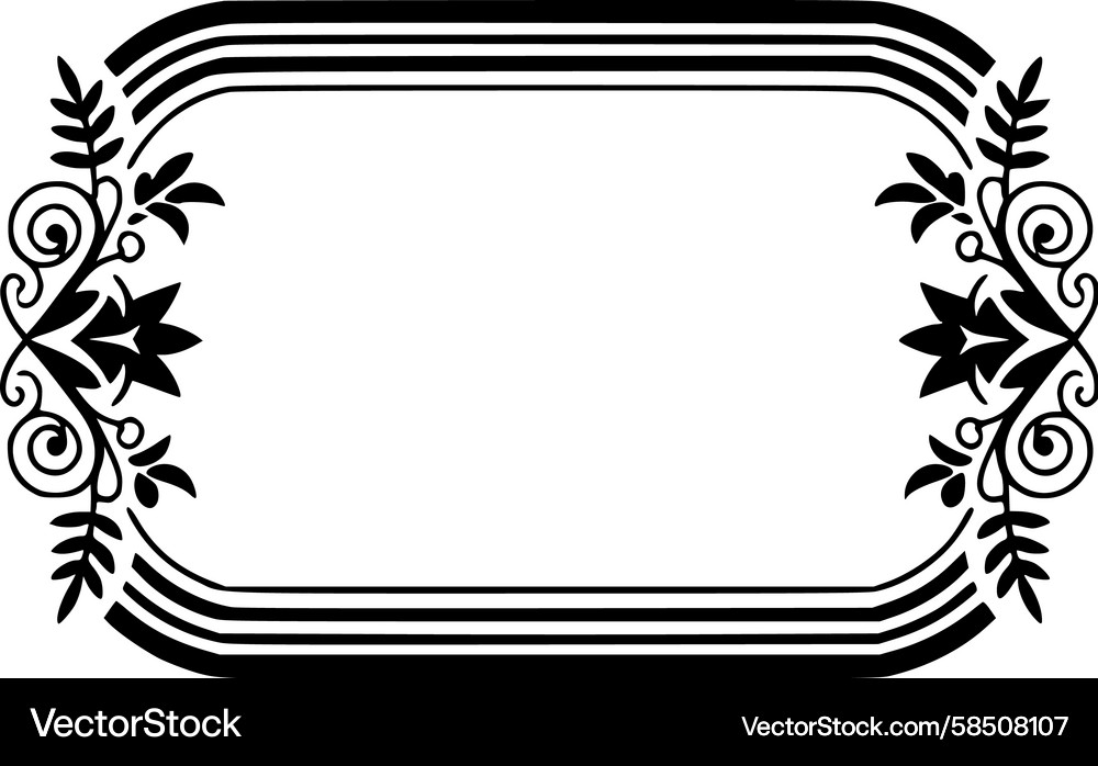 Botanical Scroll Frame Vector Image