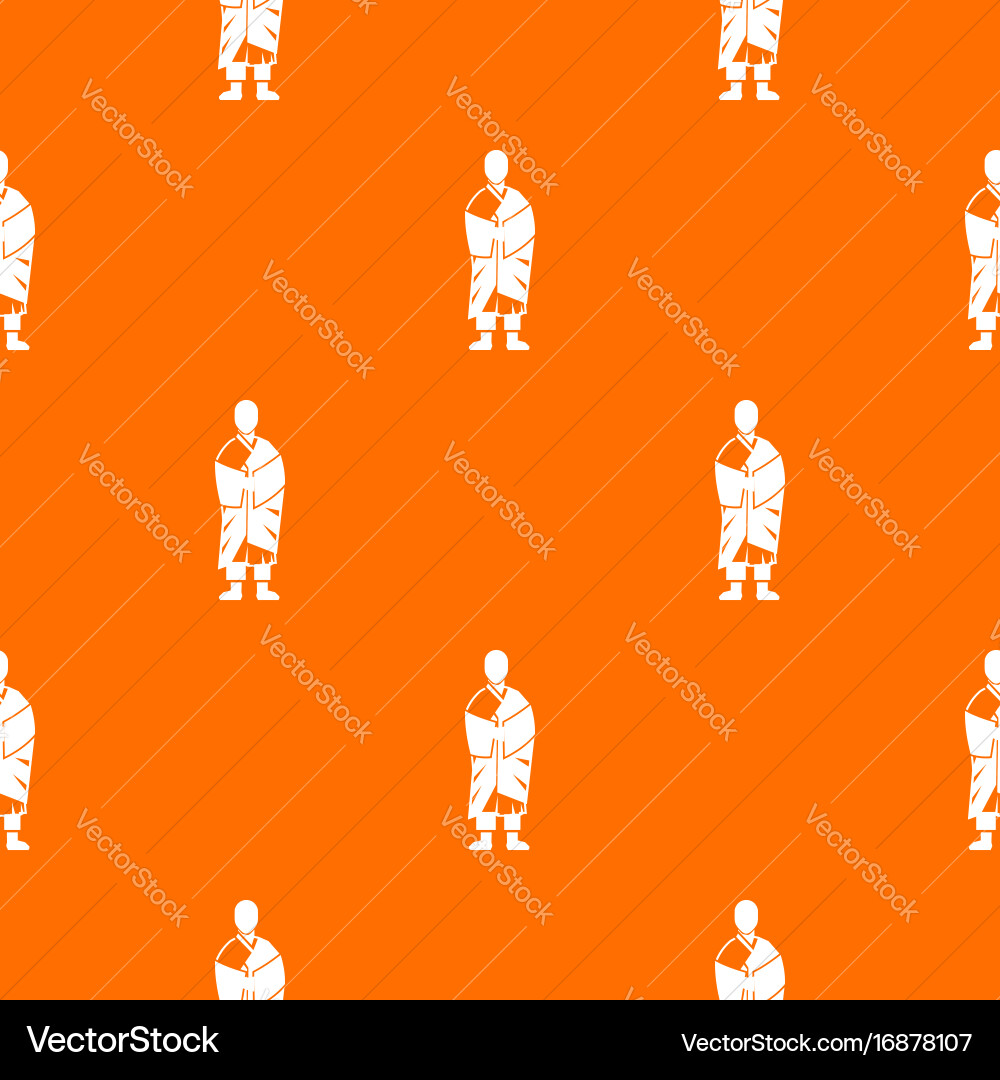Buddhist monk pattern seamless Vector Image