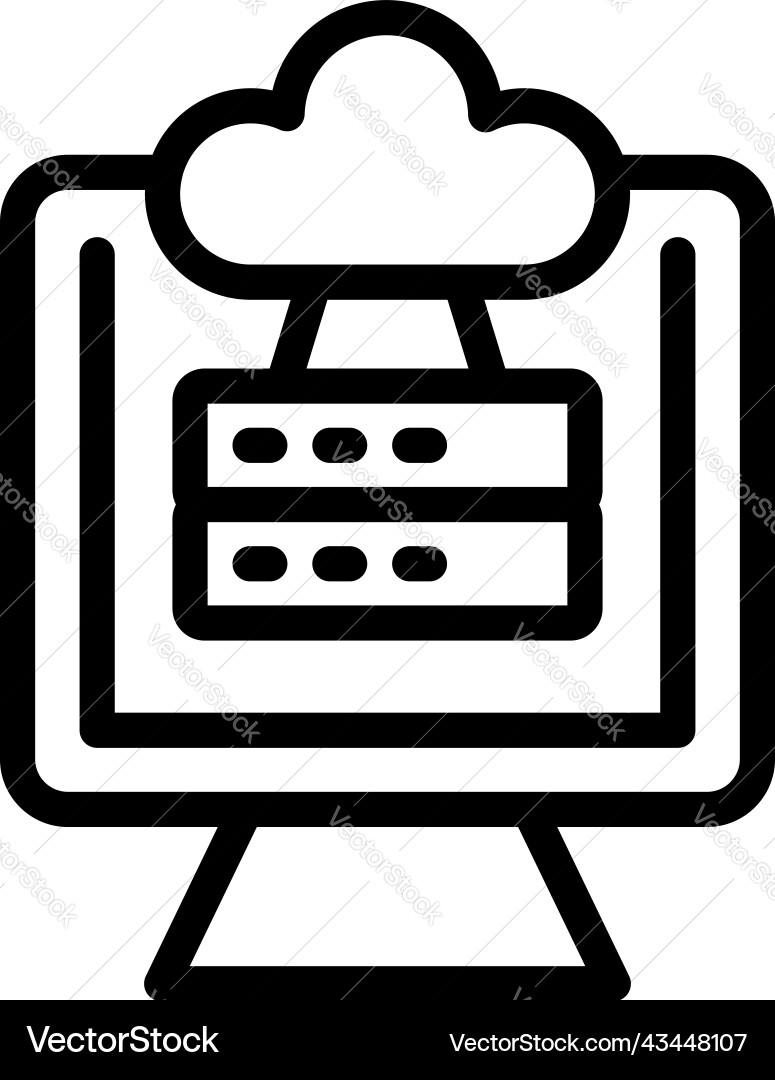 Cloud server data icon outline secure vpn Cloud server data icon outline secure vpn vector image