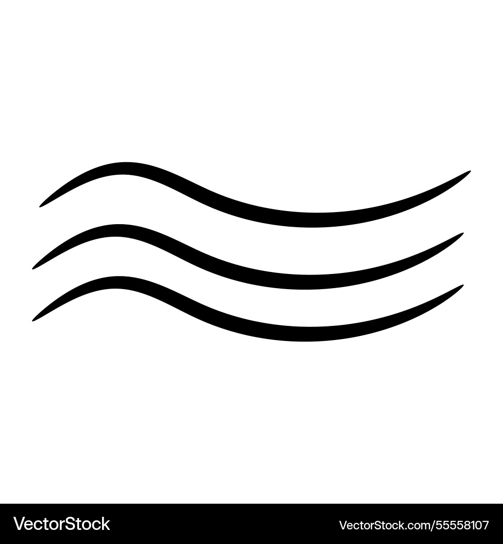 Curved wave icon showing a continuous flow Vector Image