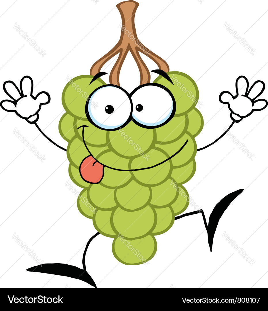 Funny Cartoon Grape Character Vector Image