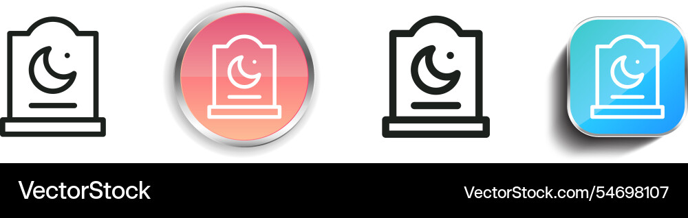Grave icon thin linear regular and button style vector image