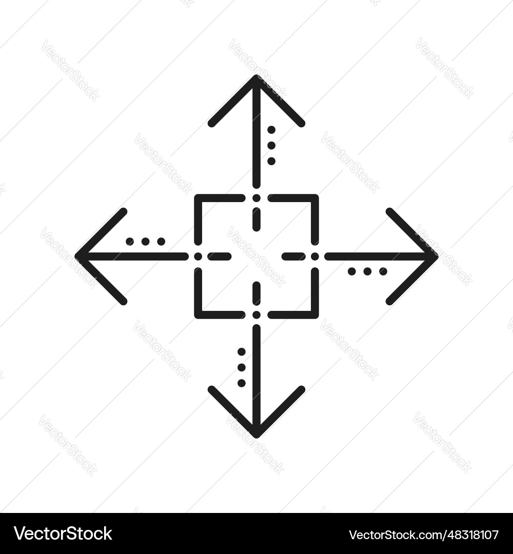 Resize and scale line icon reduce expand vector image