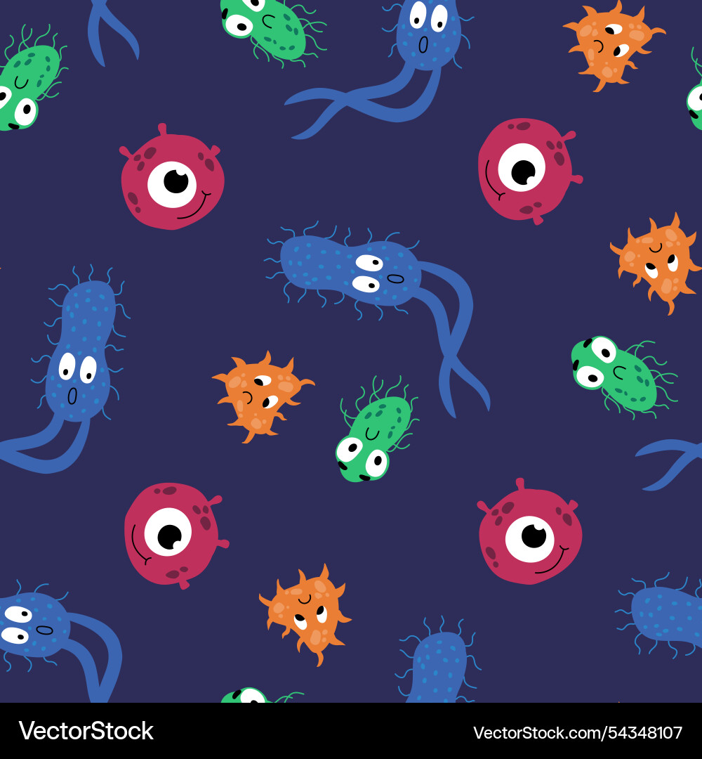 Seamless pattern with bacteria Seamless pattern with bacteria vector image